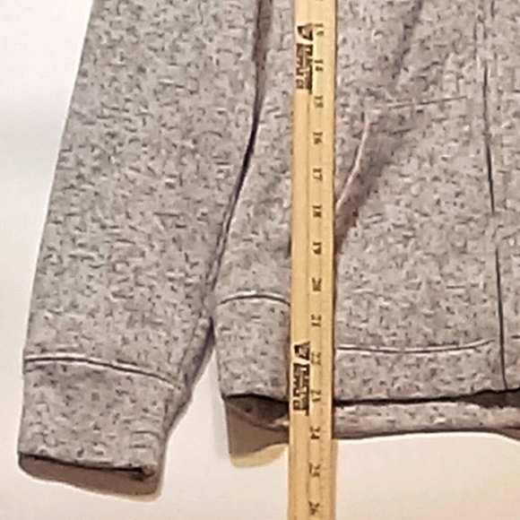 Hurley Zip Hoodie Sweater Grey w/ Black Flecks Kid L 2 Pocket Fleeced Lined Hood - Picture 11 of 12